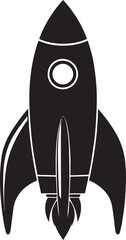 Rocket Silhouette in Black | Space Launch Icon Illustration