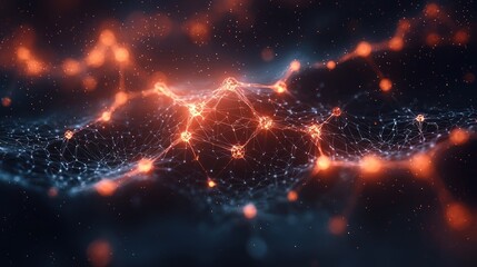 Abstract network connection, glowing nodes, digital space, technology background, for tech websites