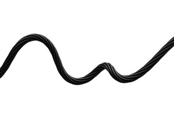 Abstract image of a flowing black wire creating a dynamic visual effect