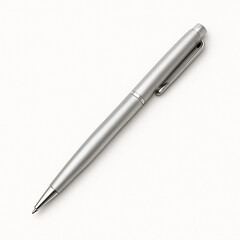 Silver Ballpoint Pen - Office Writing Tool isolated