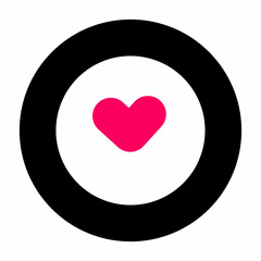 Minimalist Heart Target Icon - Love & Connection Concept