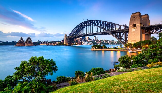 Sydney Harbour Bridge at Sunrise - Powered by Adobe