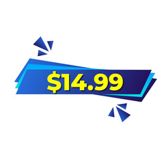 $14.99 only png, blue colour, sale label, price tag, promo sticker