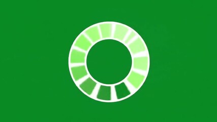 Green loading animation icon on a solid green background, representing digital progress