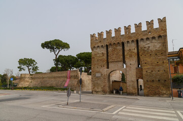 Double-Arched Medieval Gate – Historic Fortification in Fano, Italy