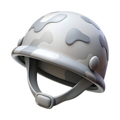 3d icon of camouflaged military helmet for combat protection and tactical operations isolated on transparent background