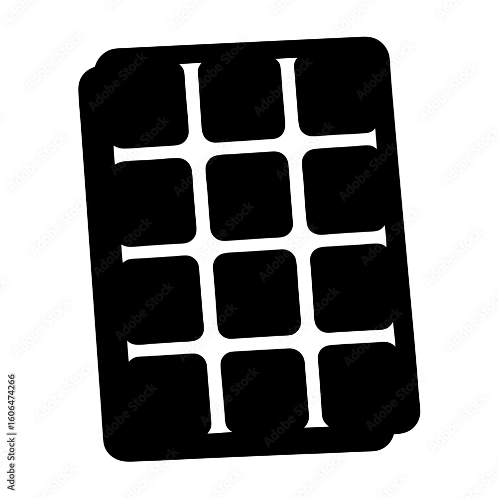 Poster black waffle pattern with a grid of squares in a bold design