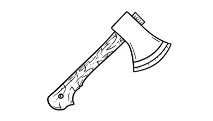 Hand-drawn outline of an axe