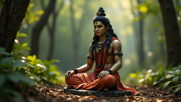 Meditation of Hindu god shivan natural