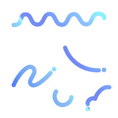 ポップでかわいいメンフィス柄の図形パーツ素材