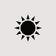 sun, icon, silhouette, vector, black, weather, symbol, illustration, graphic, sunshine, bright, hot, summer, sky, heat, climate, day, energy, light, bold, minimal, design, circular, nature, solar, fla