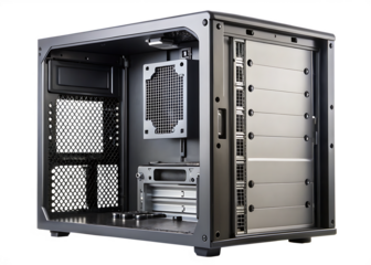  computer chassis tower pc case hardware isolated on white background PNG , AI GENERATED