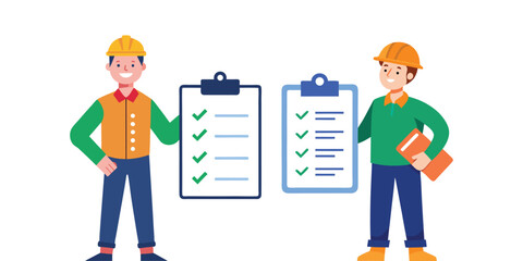 Professional Worker Holding Resume with Checklist – Job Application, Recruitment, and Interview Concept Vector Illustration for HR, Career, Hiring Process and Employment Design