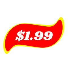 $1.99 only png, red colour, bold price tag, flashy label, discount badge