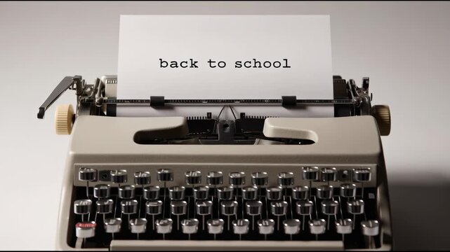 Vintage typewriter with text back to school written on white paper  