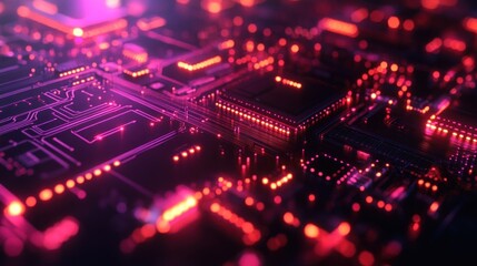 Obraz premium Detailed close-up view of a circuit board.