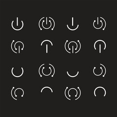 On-off icon. Set of power buttons. Vector illustration.