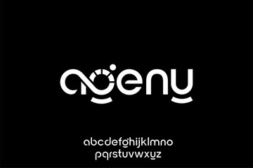 Trendy Logo Font Design Template with Alphabets