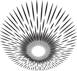Obraz premium Abstract Radial Burst Lines Black and White Hypnotic Pattern