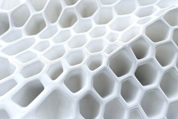 Abstract geometric grid – white honeycomb grid in 3D style