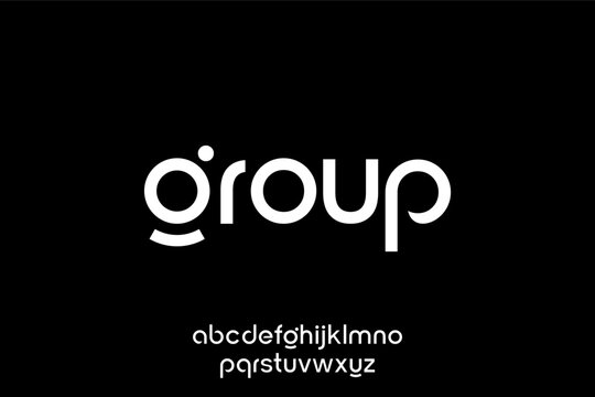Group Logo and Alphabet Displayed on Black Background
