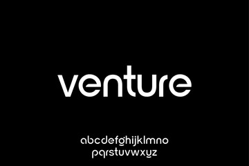 Obraz premium Venture Font Style on Black Background