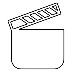 clip clapper icon isolated on white background, vector illustration.
