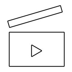 clip clapper icon isolated on white background, vector illustration.