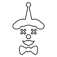 clown icon isolated on white background, vector illustration.