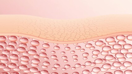 The skin is exposed to ultraviolet rays, moisture disappears, the cells under the skin shrivel, and wrinkles and depressions appear on the face. Sunscreen products and sunscreen cosmetics ads, 3d.