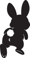 Black rabbit silhouette illustration 