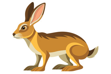 Alert Hare Cartoon Illustration a Visual Representation of Wildlife in a Stylized and Simplistic Design