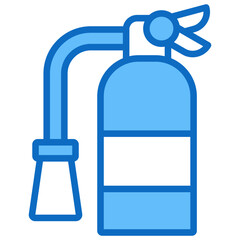 Obraz premium Fire Extinguisher Blue Fill Outline Icon Vector Design - Fire extinguisher tool, representing essential emergency equipment for fire safety response