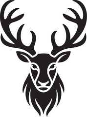 Naklejka premium Tribal Deer Head Silhouette Vector