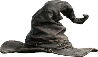 Mysterious old wizard hat for fantasy magic. Dark ancient costume