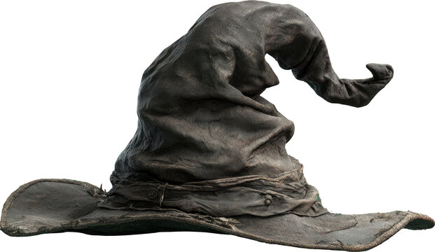 Mysterious old wizard hat for fantasy magic. Dark ancient costume