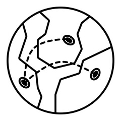 world travel line icon with editable stroke