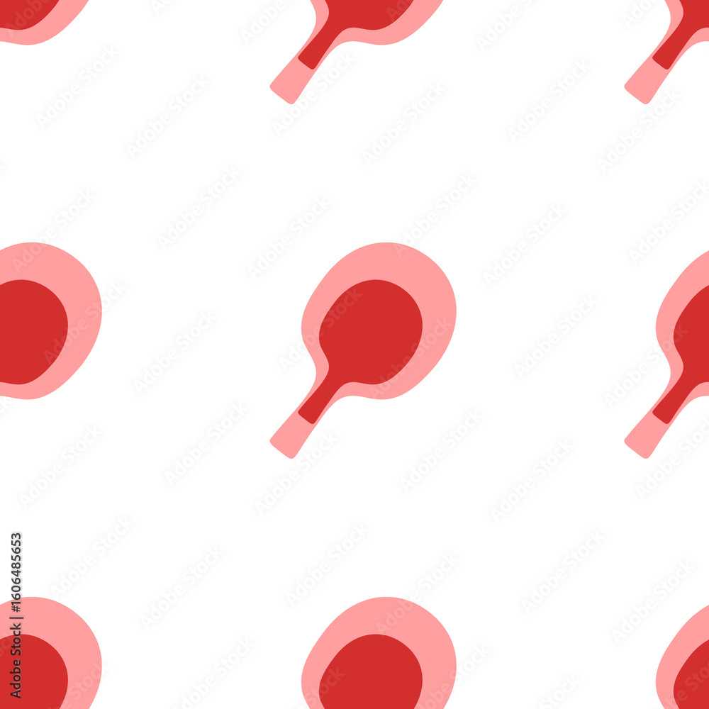 Poster seamless pattern of large isolated red table tennis symbols. the elements are evenly spaced. illustr