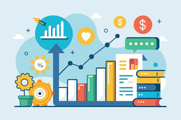 Investment strategies boost income growth with financial performance analysis in a colorful business infographic