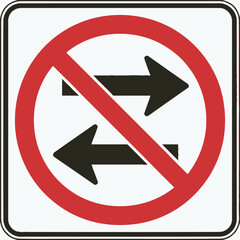 No passing zone sign with red circle and diagonal slash