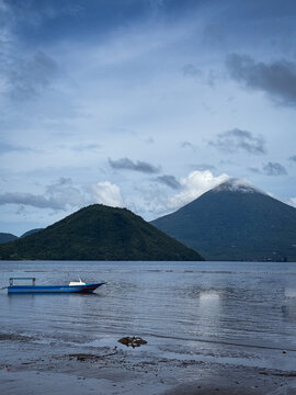 Beautiful Tidore island and Maitara Island, North Maluku.
