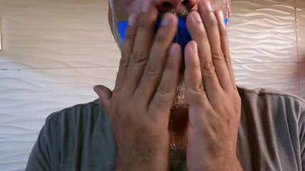 Desperate Elder Protests Hunger at Home in Silence Taping Mouth in Solitary Act of Emotional Resistance