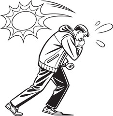 Young man shouting with speech bubble in comic style illustration – expressive talking or yelling cartoon concept