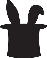 Here's your sentence:

Black and white vector illustration of a rabbit in a hat 