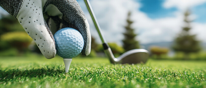 Mastering the golf swing with precision on a sunny day at a lush green course