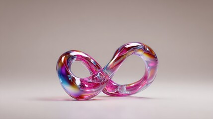 Abstract infinity symbol, colorful, and glossy