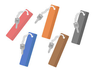 ホテル　旅館　ルームキー　鍵　イラストセット