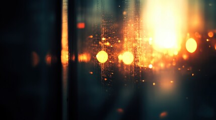 Golden light filtering through a window pane.