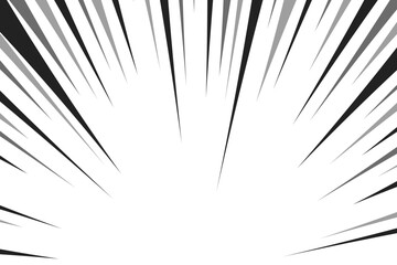 Manga comic explosion, motion or movement effect, vector background. Manga anime cartoon radial speed lines and abstract pattern for comic book burst, flash ray or explode bang action