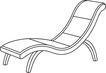 Modern chaise lounge illustration perfect for vacation designs and poolside relaxation concept visuals